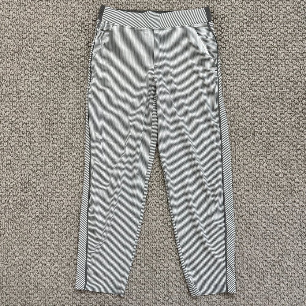 Athleta Womens Brooklyn Pants Gray Striped Size 4P